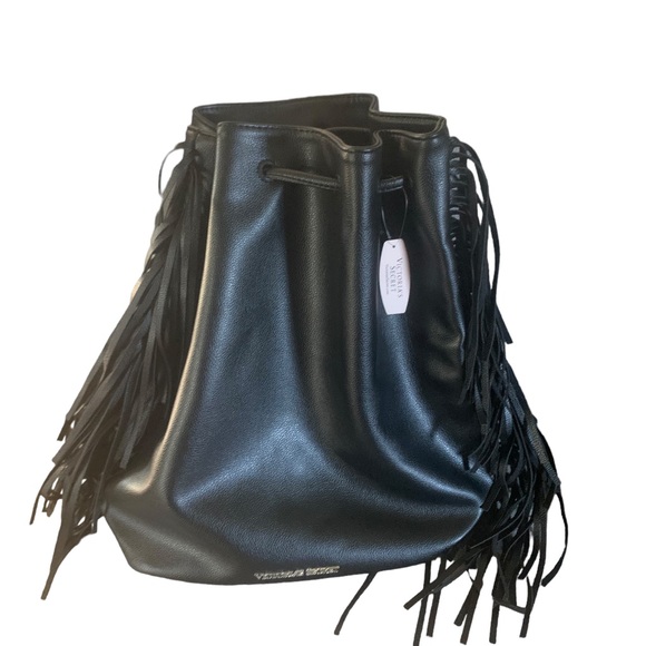 🚩SOLD🚩 NWT Victoria's Secret Limited Edition 2015 Fringe Faux Leather Tote Bag - Picture 4 of 9